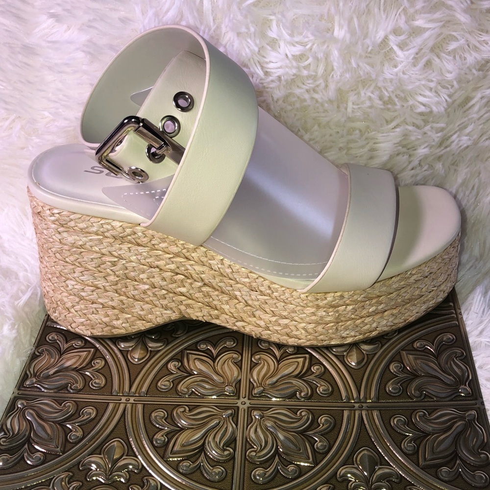 Wedge Espadrille Slide Sandals - Cream - Picture 16 of 16